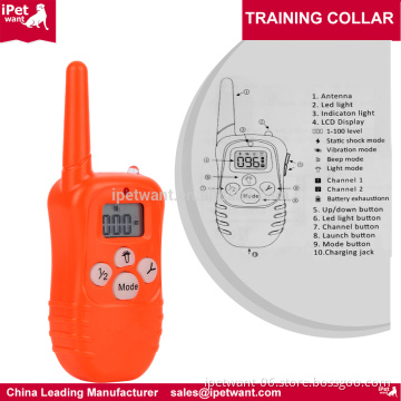 dog training collar rechargeable with white rubber button
